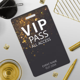 Custom VIP All Access QR Code Event Glitter Badge ID Badge