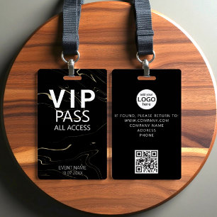 Custom VIP All Access QR Code Event Marbling Badge ID Badge