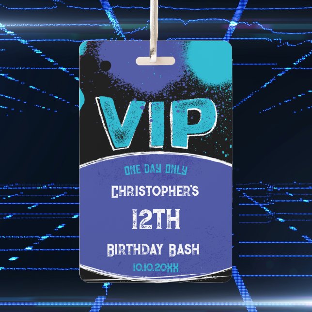 Custom VIP Birthday ID Badge (VIP Birthday Badge. Fun gift for your guests. Colorful and playful. Happy Birthday!)