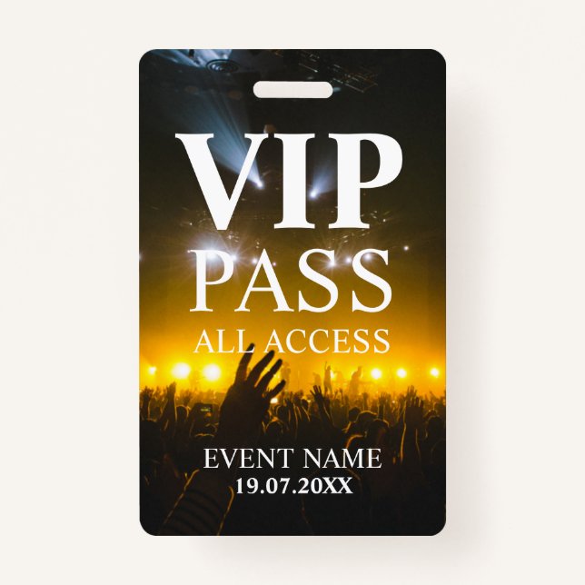 Custom VIP QR Code Event Badge ID Badge (Front)