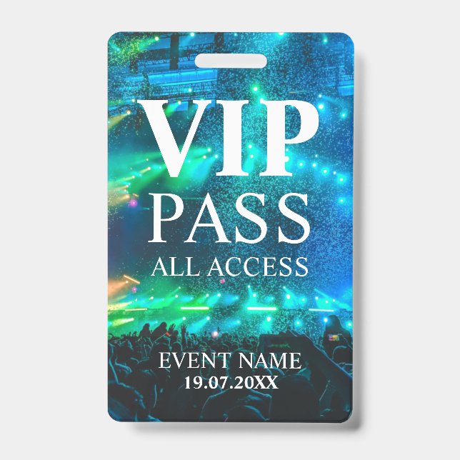 Custom VIP QR Code Event Confetti Badge ID Badge (Front)