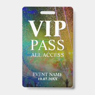 Custom VIP QR Code Event Confetti Badge ID Badge
