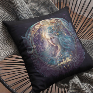 Custom Virgo Zodiac Horoscope Fantasy Sun Sign Cushion