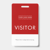 Custom Visitor Badge with Logo | Red