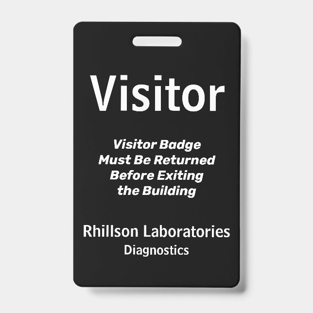 Custom Visitor ID Badge (Front)