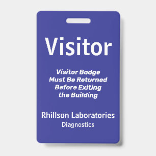 Custom Visitor ID Blue Badge
