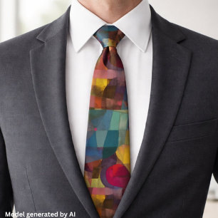 Custom Vivid Abstract Geometric Art  Tie