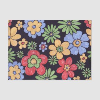Custom Vivid Colourful Flowers Pattern Print Tissue Paper