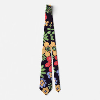 Custom Vivid Colourful Flowers Tie