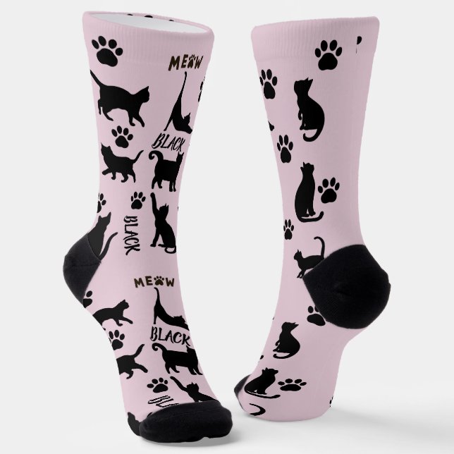 Custom Void Cat Socks | Cute Black Cat Mum Gift (Angled)