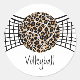 Custom Volleyball Leopard Stickers