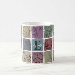 Custom Volleyball Name Gift Vintage Sports Player Coffee Mug