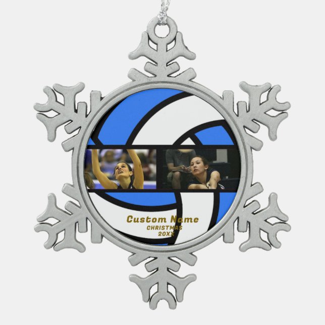 Custom Volleyball Personalised Photo Ornament (Front)