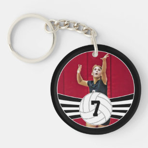 CUSTOM Volleyball Photo & Jersey Number Key Chain