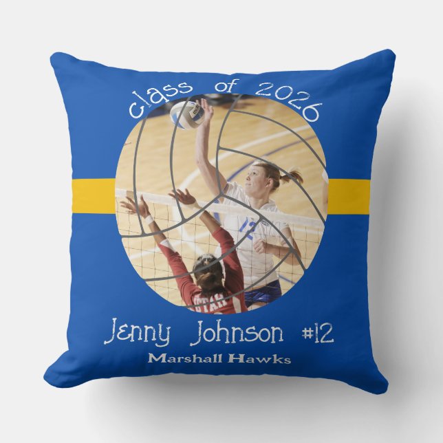 Custom Volleyball Photo Senior Memory  Cushion (Front)