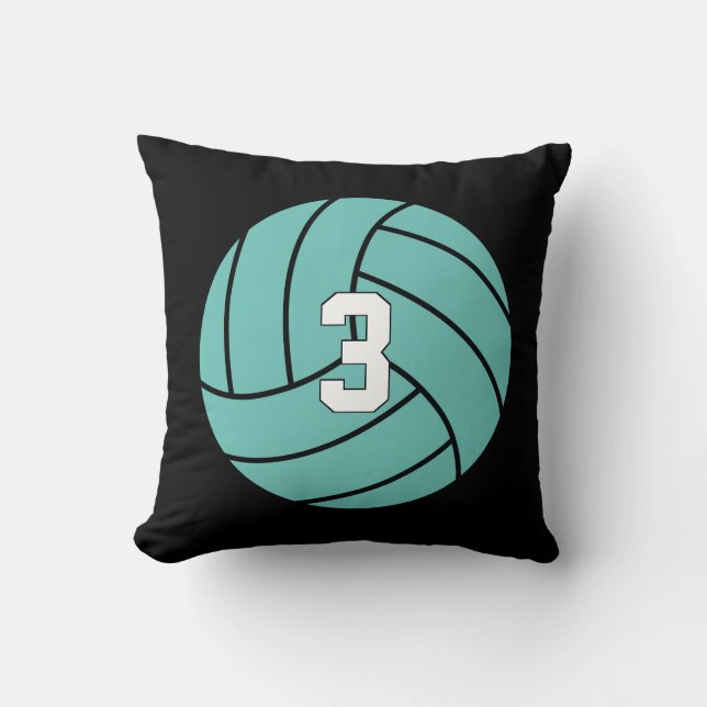 Custom Volleyball Player Number & Team Colour Spor Cushion (Front)