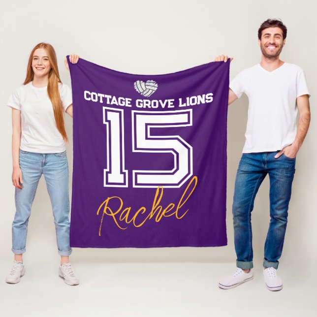 Custom Volleyball Senior Keepsake Gift Fleece Blanket (In Situ)