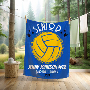Custom Volleyball Senior Night Graduation Fleece Blanket