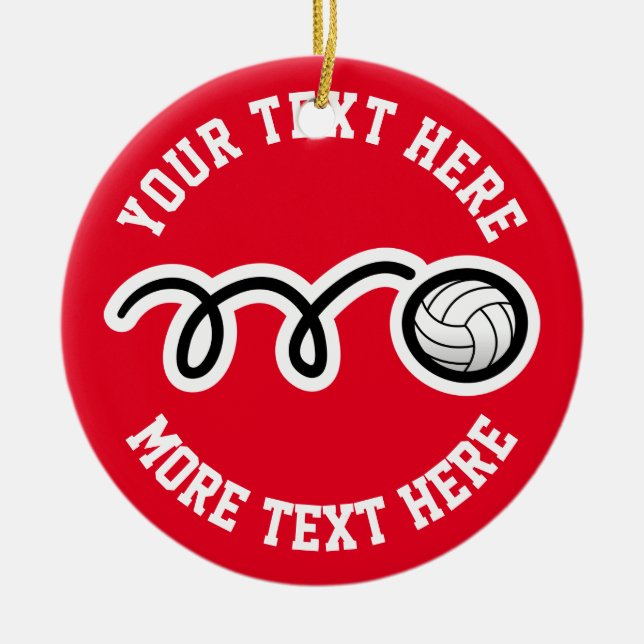 Custom volleyball sports Christmas tree ornament (Front)