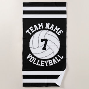 Custom Volleyball Team Name and Player Number Beach Towel