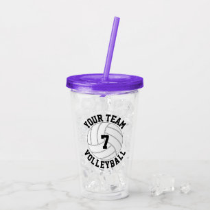 Custom Volleyball Team Name & Player Number Sports Acrylic Tumbler