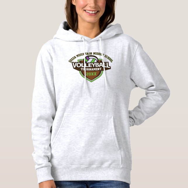 Custom Volleyball Tournament Year Name Number Hoodie (Front)