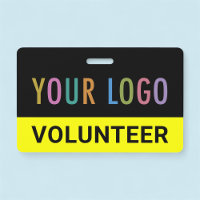 Custom Volunteer Badge Clip or Lanyard Event Logo