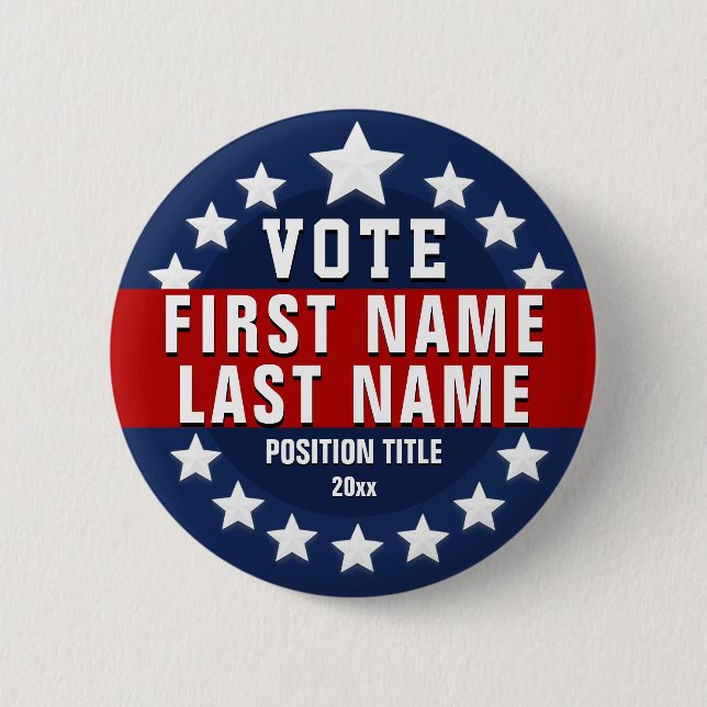 Custom Vote  6 Cm Round Badge (Front)