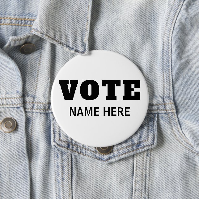 CUSTOM VOTE VOTERS CANDIDATE ELECTION 10 CM ROUND BADGE (In Situ)