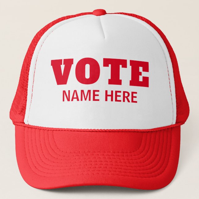 CUSTOM VOTE VOTERS CANDIDATE ELECTION TRUCKER HAT (Front)