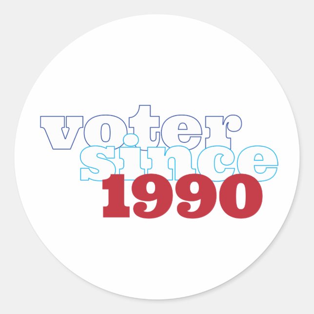 Custom Voter Since Year Classic Round Sticker (Front)
