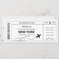 Custom Voucher, Surprise Trip Boarding Pass Ticket