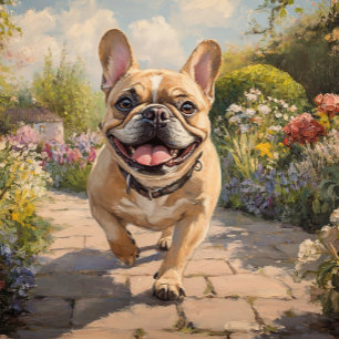 Custom Walking French Bulldog Greeting Card