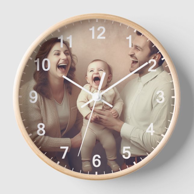 Custom Wall Clock (Add Your Own Photo and/or text) (Front)
