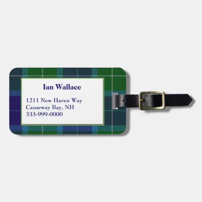 Custom Wallace Tartan Plaid Luggage Tag (Front Horizontal)