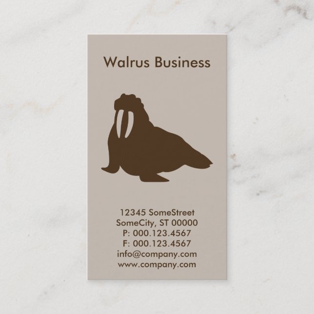 custom walrus business business card (Front)