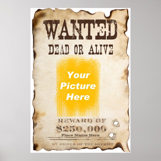 Custom Wanted Poster on Archival Paper (Front)