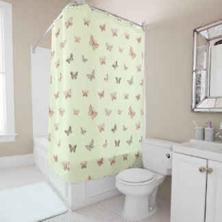 Custom Warm Colour Butterfly Pattern Shower Curtai Curtain