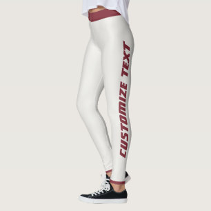 Custom Warm Neutral Deep Wine Striped Athleisure Leggings
