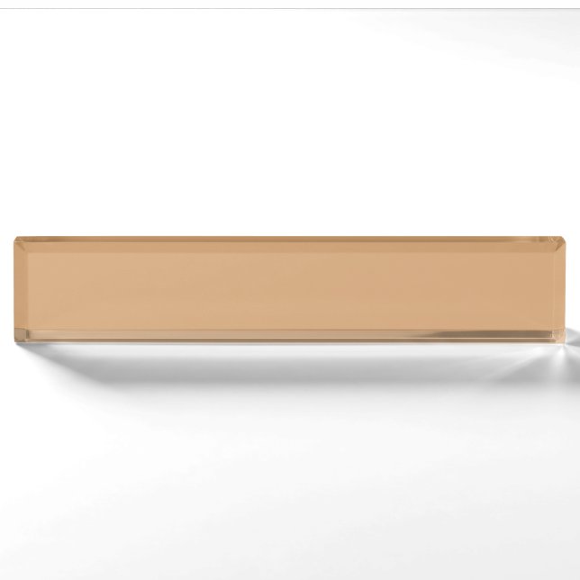 Custom Warm Sand Desk Nameplate – Professional (Front)
