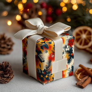 Custom Warm Tones and Pine Christmas Wrap Wrapping Paper