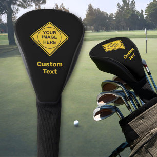 Custom Warning Diamond Sign Golf Head Cover