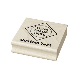 Custom Warning Diamond Sign Rubber Stamp