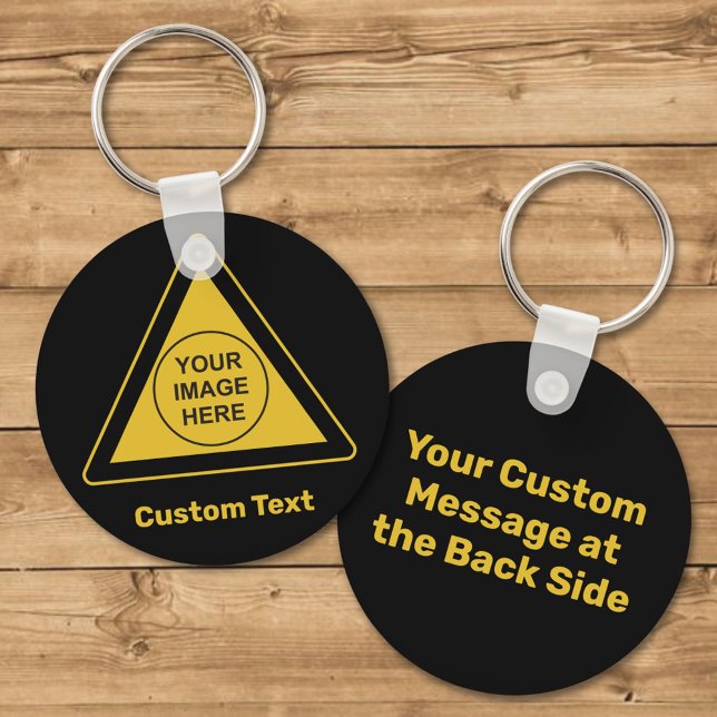 Custom Warning Triangle Sign Key Ring (Creator Uploaded)