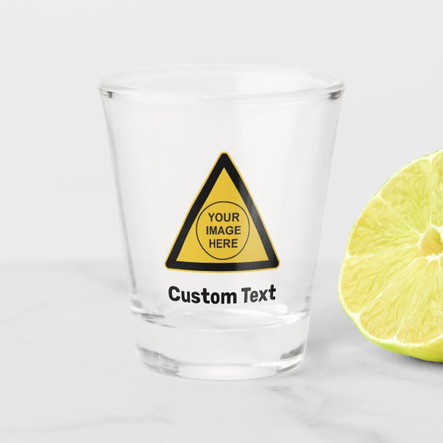 Custom Warning Triangle Sign Shot Glass (Front)