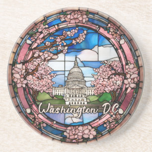 Custom Washington DC Dated Cherry Blossom  Coaster