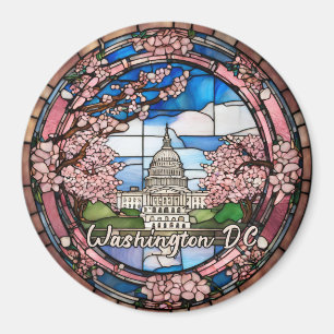 Custom Washington DC Dated Cherry Blossom Magnet