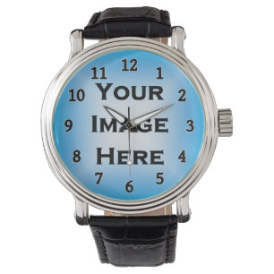 Custom Watch With Black Numbers White Edged