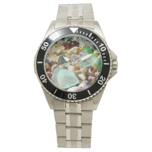 Custom Watches gifts Personalised Blue Sea Glass