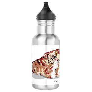 Custom Water Bottle (18 oz), Stainless Steel / Dog